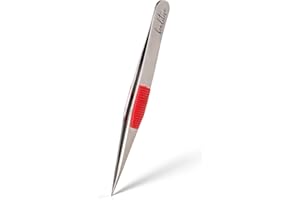 Beaditive High Precision Heavy-Duty Tweezers With Cushion - 4.7" Craft Tool for Sewing, Beading & DIY Crafts - Non-Serrated, 