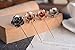 2 PCS Men's Rose Golden Flower Lapel Stick Brooch Pin for Sui,Gold/Sliver (Black-Silver)