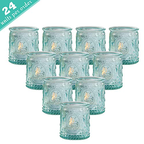 Kate Aspen Tea Light Holder, Vintage Glass Tealight Candle Holders