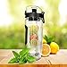 Fitness Master Fruit Infuser Water Bottle (32 Ounce) - BPA Free Plastic, Leak Proof, Lockable Lid and Rubber Grips on Infusion Bottles