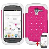 SAMSUNG GALAXY EXHIBIT T599 PINK WHITE DIAMOND BLING HYBRID COVER HARD GEL CASE +FREE SCREEN PROTECTOR from [ACCESSORY ARENA]