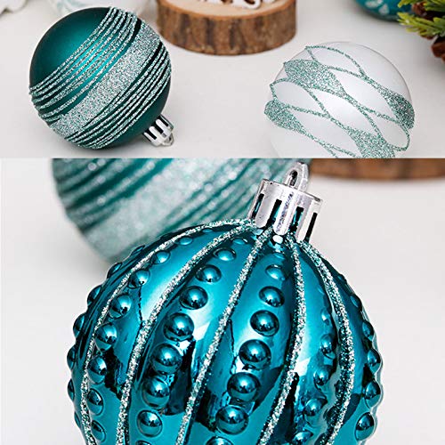 30 Stks Kerstballen, 6 Cm Blauw En Wit Onbreekbaar Kerstbal Ornamenten, Raam Opknoping, Lichtgewicht En… - Afbeelding 6