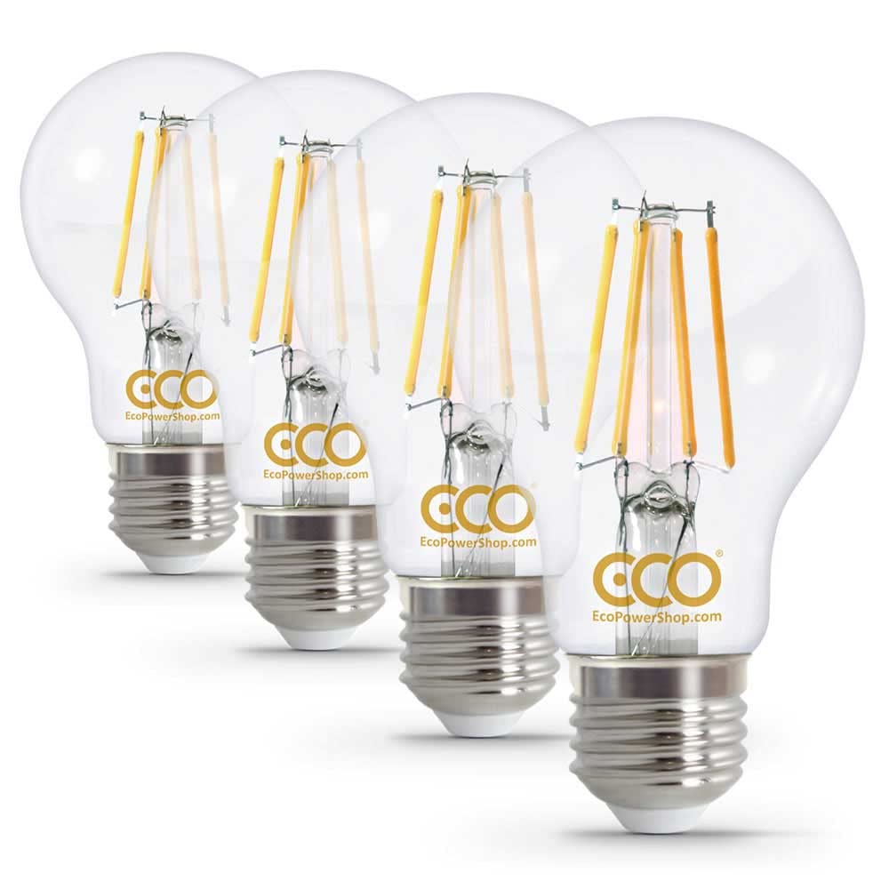 ECO 40W Energy Saving Light Bulb, Low Energy 4W Filament LED, 400 Lumen, Clear Glass, Warm White (2700K), E27 Edison Screw, 25000Hrs Lifetime. (4X Bulb Pack).