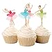 Joinor Set of 24 Pieces Cute Ballet Dancer Girls Fairy Peri Dessert Muffin Cupcake Toppers for Picnic Wedding Baby Shower Birthday Party Server