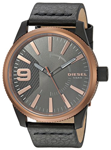 Diesel men s  rasp  quartz stainless steel and leather …
