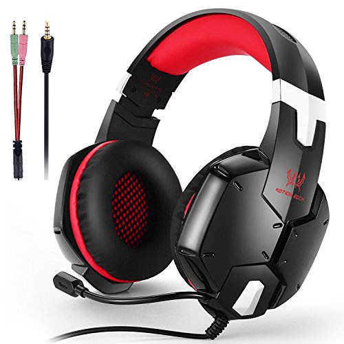 KOTION EACH Gaming Headset for Computer, PS4 & New Xbox one - PC Surround Sound Adjustable Gamer Headphones with Mic - 3.5MM Jack - Noise Isolating Game Earphones