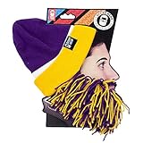 Beard Head Tailgate Beard Beanie - Purple Yellow Barbarian Beard