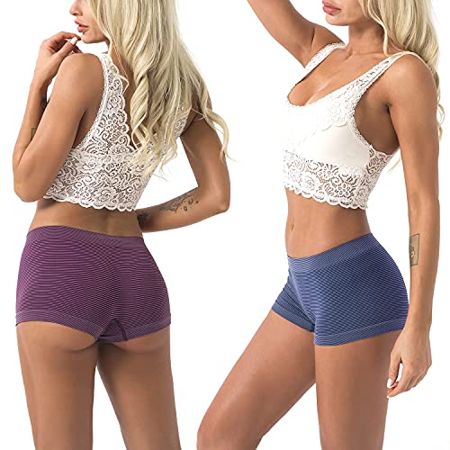 Ruxia Women's Seamless Boyshort Panties Nylon Spandex Underwear Stretch