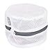 mDesign Bra Wash Laundry Bag for Lingerie, Delicates, Tights, Stockings, Underwear, Delicates- Fine Mesh with Premium Zipper - Washing Machine Safe - Large, 2 Pack - White