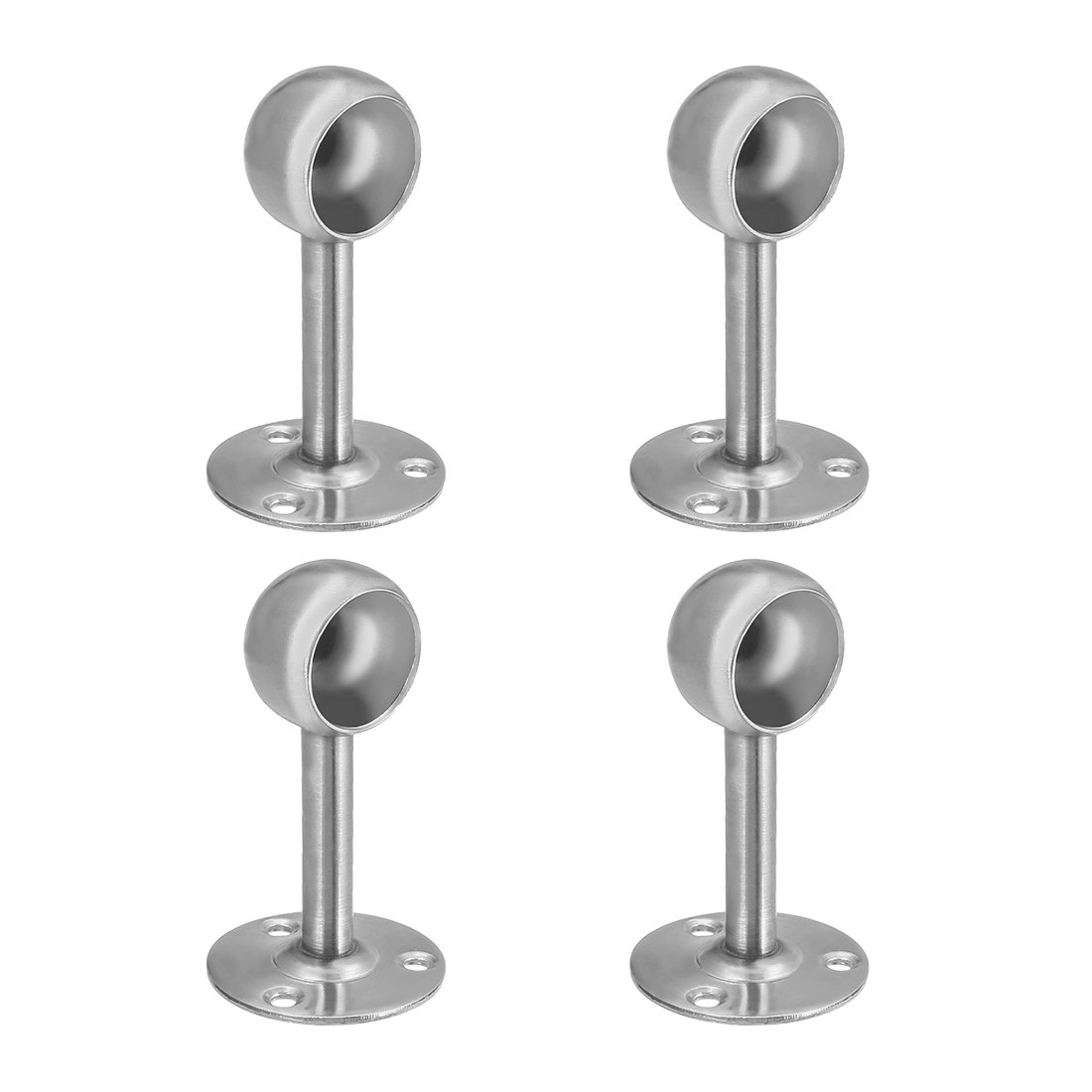 Sourcingmap Wardrobe Pipe Bracket, 25mm Dia, 85mm Height, Wall Mounted Rail Rod Supports Socket 4pcs