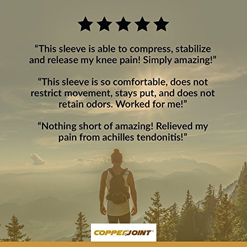 CopperJoint Copper-Infused Compression Knee Sleeve, Promotes Increased Blood Flow to The Knee While Supporting Tendons & Ligaments for All Lifestyles, Single Sleeve (Medium)