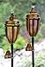 H Potter Copper Torches Rustic Patio Outdoor Garden Torch Set of Two