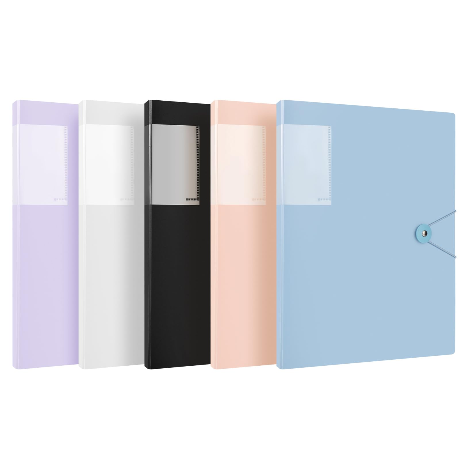 5 Pack A4 Display Folders, Total 150 Pockets Display Book Folder with Plastic Sleeves and Safety Rope Presentation Folders Document Project Folder for School and Offices