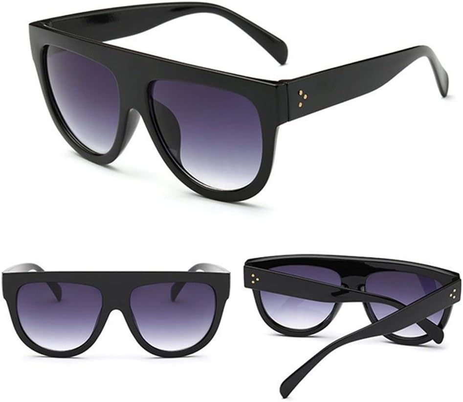 Lavish Shades - Shadow Black Style Women's Designer Sunglasses Blogger Fav KimK Flat Top