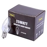 YYout 25 Watt 120V Replacement Light Bulbs for Scentsy Plug-in Nightlight Wax Warmers, Home Fragrance Wax Diffusers & Salt Lamps (Pack of 6)