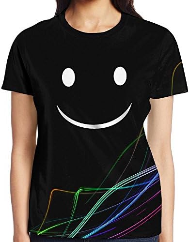 NEWShaw Happy Smiley Face Emoticon Womens Short Sleeve Casual Tshirt Blouse Tops