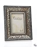 4x6 Vintage Silver Scroll Photo Picture Frame