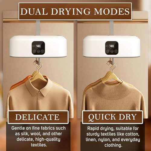ZERIFAM Electric Clothes Dryer, Portable Mini Dryer Machine, 480 Minute Timer Function, Foldable Electric Drying Machine, Equipped with a Drying Bag and Remote Control, For Rvs, Travel, Etc