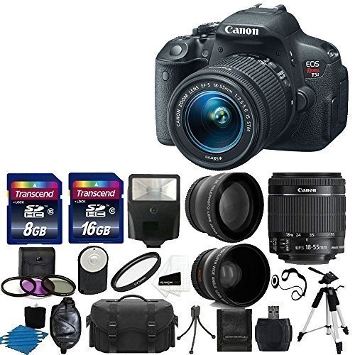 Canon-EOS-Rebel-T5i-Digital-SLR-Camera-with-EF-S-18-55mm-f35-56-IS-Lens-58mm-2x-Lens-Wide-Angle-Lens-and-Complete-Deluxe-Accessory-Bundle
