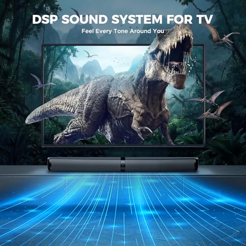 MZEIBO Sound Bar, 90W Soundbar for Smart TV, Bluetooth/ARC/Optical/AUX Connect, Detachable Design with Deep Bass for TV/PC/Gaming/Projector - 2-in-1 Home Theater Audio