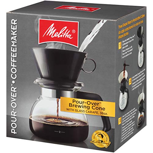 Melitta PourOver Coffee Brewer W/ Glass Carafe, Holds 6 6 Oz Cups