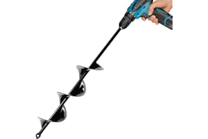 GENUBI INDUSTRY Auger Drill Bit for Planting 2.6 x 16.5 Inch, Garden Auger Spiral Drill Bit for 3/8" Hex Drive Drill, Earth Post Hole Digger Bulb Planter Plant Flower Planting Auger for Drill Rapid Bedding Digging