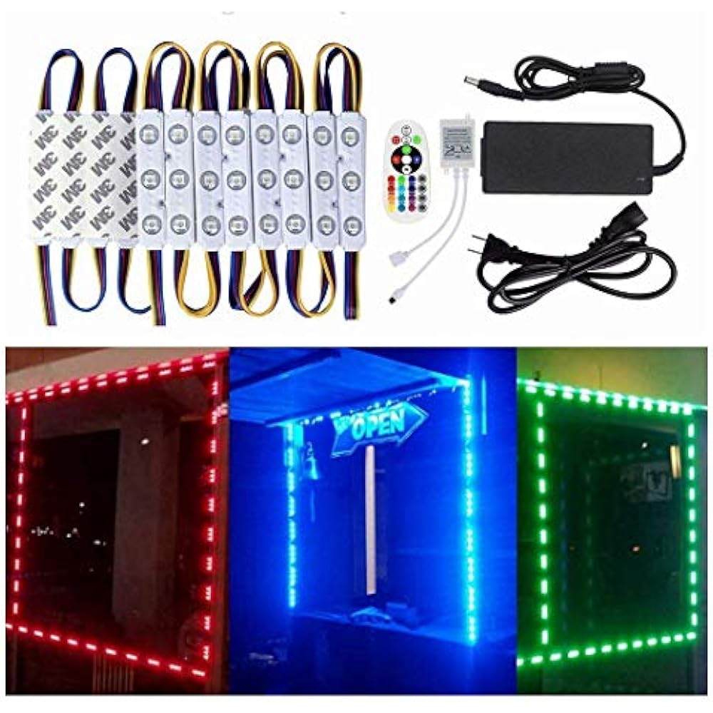 10FT Storefront Window LED Light Kit 5050 RGB Injection Module With