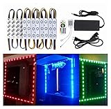 10FT Storefront Window LED Light Kit 5050 RGB Injection LED Module Light with Power Plug and 24 Key Remote Controller