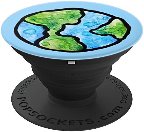 Earth Day artwork cute round world earth - PopSockets Grip and Stand for Phones and Tablets