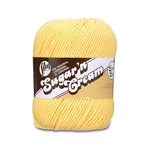 Lily Sugar 'N Cream Super Size Solid Yarn, 4oz, Gauge 4 Medium, 100% Cotton - Yellow - Machine Wash & Dry