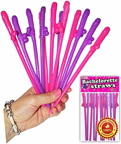 Bachelorette Party Drinking Straws - Fun Night Out Props - Fun Shape Bachelorette Straws Perfect For Hen Party
