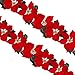 Funarty Christmas Red Poinsettia 2pcs LED Lighted Garland with Holly Leaves and Red Berries