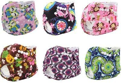 Mommy Knows Best 6 Pack Bamboo Cloth Diapers with Insert (Boy Prints) (Girl Prints)