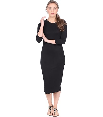 kosher casual dresses Women's Modest Casual 3/4 Sleeve Flare and Drape Jersey Shift Midi Dress Small Black at Amazon Women's Clothing store black cocktail dress for wedding round layering Size:XXL 18.5 Neck /34-35 Sleeve Spring Sensation Floral Organza