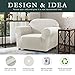 CHUN YI Stretch Chair Sofa Slipcover 1-Piece Couch Cover, 1 Seater Settee Coat Soft with Elastic Bottom, Checks Spandex Jacquard Fabric,Small,Ivory White/Cream