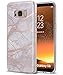 WORLDMOM for Galaxy S8 Case, Rose Gold Marble Design Clear Pattern Slim TPU Soft Rubber Hybrid Shockproof Protective Phone Case Cover for Samsung Galaxy S8, White Marble