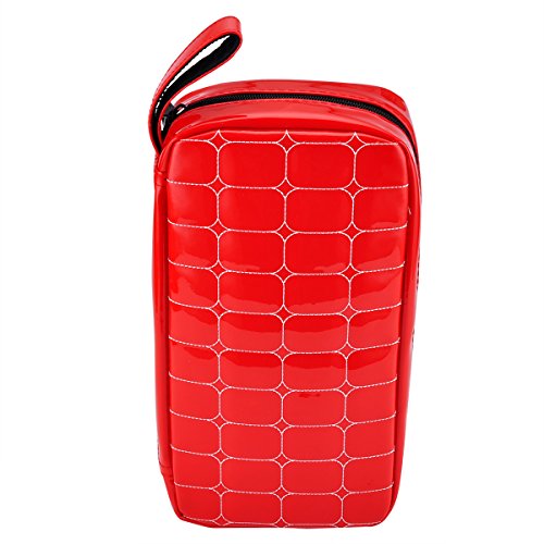 Wismart 80 Capacity Pu Leather Shell CD DVD Blu-ray Media Case Storage Holder Organizer Wallet for Car, Home, Office and Travel Carrying Protector Organizer (80-Capacity, Red)