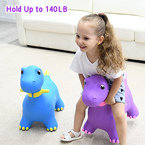 AOLIGE Dinosaur Bouncy Horse Hopper Ride On Animal Toys with Pump
