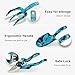 Eslibai Garden Tools Set, 3 Piece Floral Aluminum Heavy Duty Gardening Tools with Ergonomic Design Handles with Hanging Hole -Trowel, Cultivator, Pruning Shear,Durable and Delicate Garden Gift (Blue)thumb 3