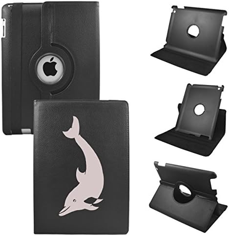 Dolphin Mini 4 Leather Rotating Case 360 Degrees Multi-angle Vertical and Horizontal Stand with Strap (Black)