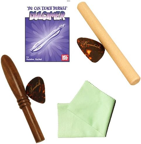 Mountain Dulcimer Accessory Pack - 2 Noters, 2 Picks, Microfiber Polish Cloth & Teach Yourself the Dulcimer Book