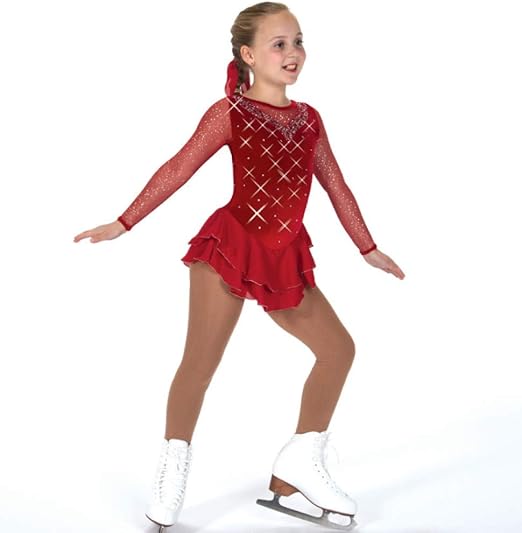 burgundy figure skating dress