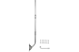 CEKAY Stainless Steel Antenna Mount (1.5" x 51"), Heavy-Duty Adjustable J-Pole Mast for TV Antenna, Starlink, Satellite Dish, or Weather Station, Universal Wall, Eave & Roof Mounting Bracket