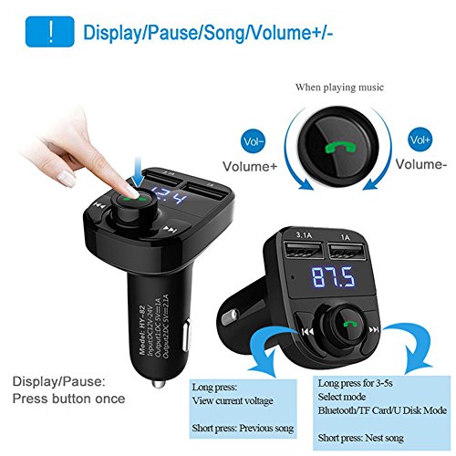 WinnerEco Bluetooth Car MP3 Player FM Transmitter Wireless Adapter Double USB Charger