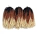3 Packs Spring Twist Crochet Braiding Hair 110g 30Strands/pack Fluffy Soft Jamaican Bounce Synthetic Hair Extensions (Black Brown Blonde)