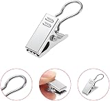 YIXISI 50 PCS Stainless Steel Curtain Clips with Hooks 5mm Opening Silver view 3