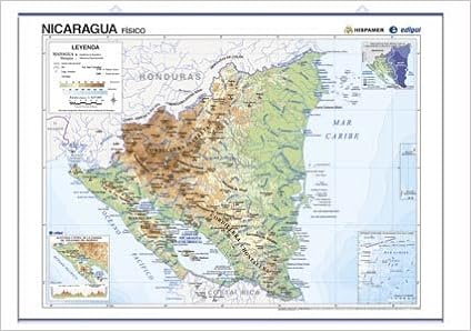 mapa fisico politico Nicaragua, físico / político: Mapas Póster (Cartografía) (Spanish mapa fisico politico Nicaragua, físico / político: Mapas Póster (Cartografía) (Spanish