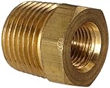 Anderson Metals 56110 Brass Pipe Fitting, Hex Bushing, 3/8" NPT Male Pipe x 1/8" NPT Female Pipe