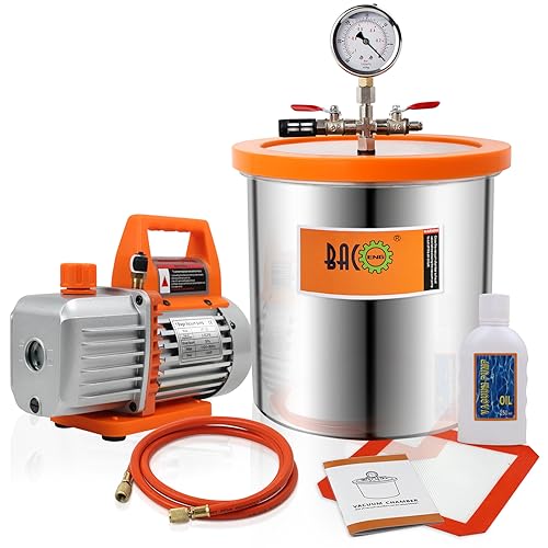 BACOENG 3 Gallon Vacuum Chamber with Pump 3.5CFM Single Stage HVAC