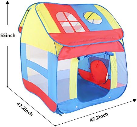 Big Children Playhouse Play Tent with Removable Roof Large Space House for Kids 55.1"x47.2", Foldable&Portable For Indoor and Outdoor, Great Birthday; Christmas Gift for Children